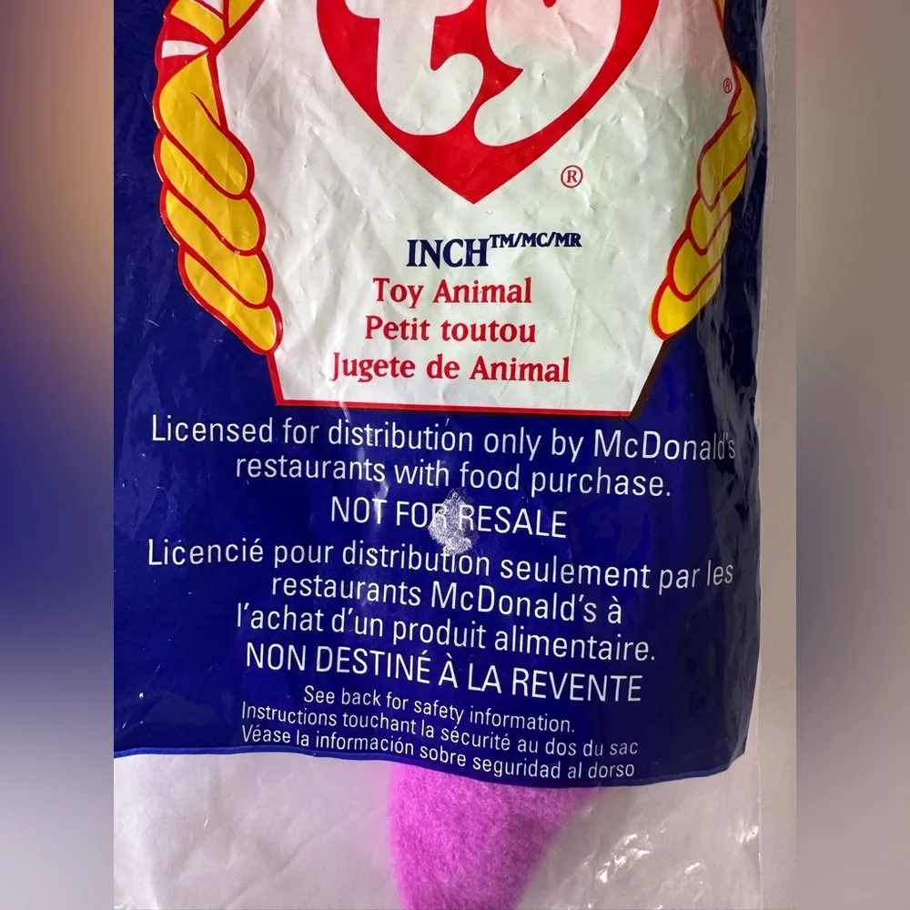 TY Beanie Baby snake  Toy - Yellow and Purple‎